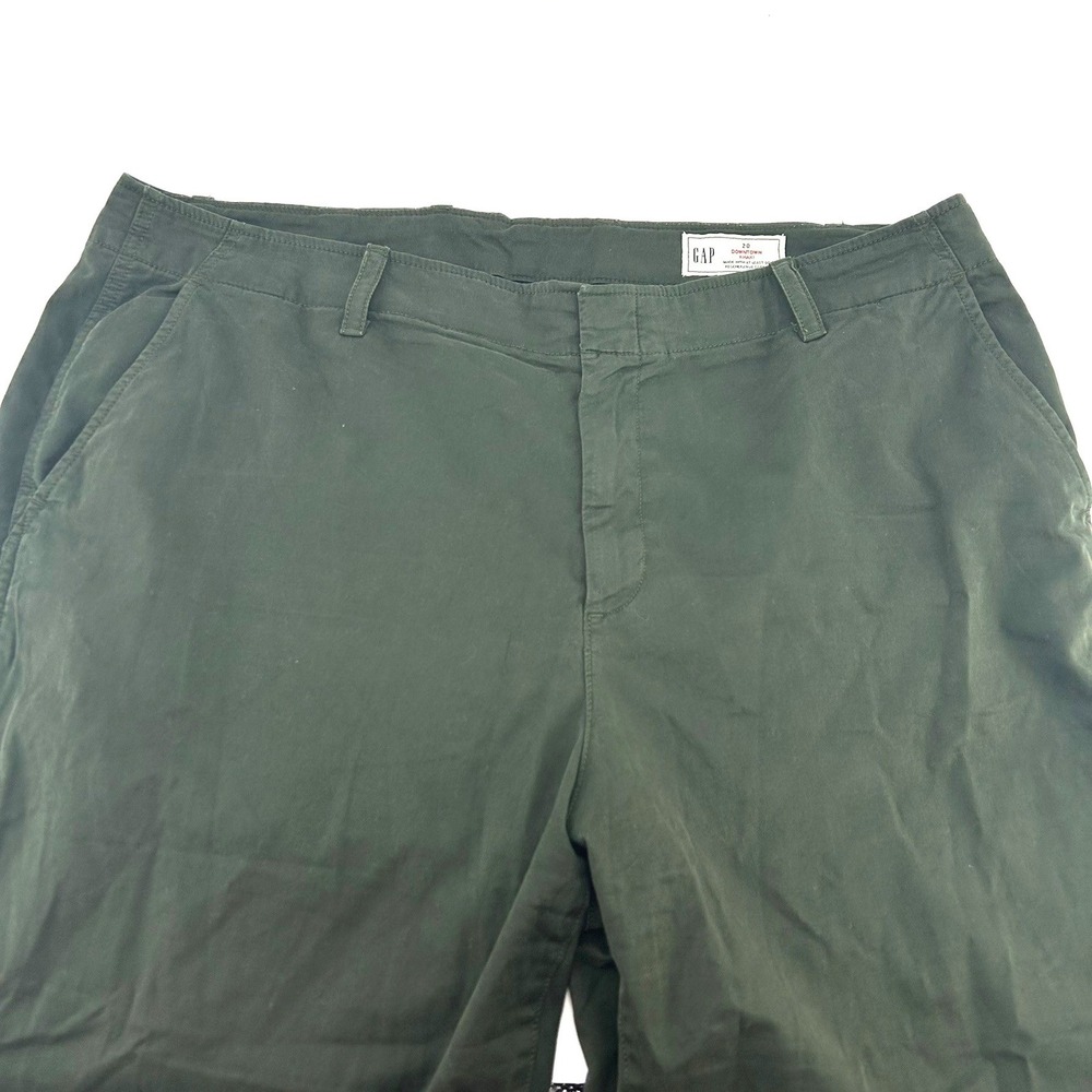 Gap Downtown Khaki Chino Pants Womens 20 Dark Olive Green Slightly Tapered Leg